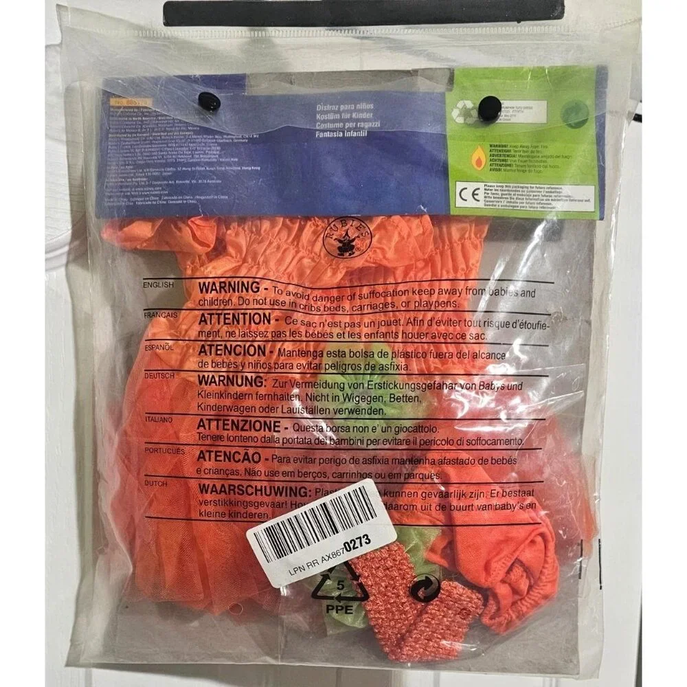 Rubies Pumpkin Junction Tutu Baby Costume 6-9 Months Dress Headband Halloween
